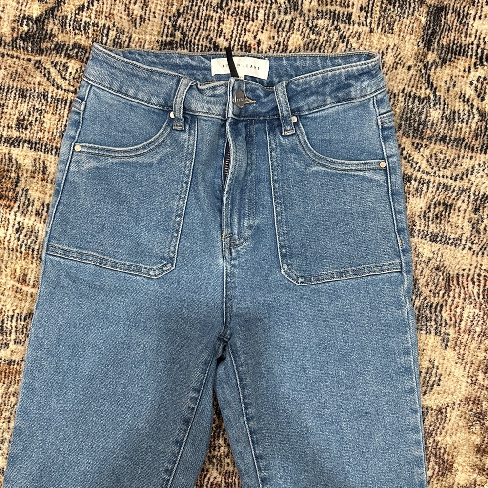 Risen Blue Flare Crop Women's Jeans - Picture 4 of 7